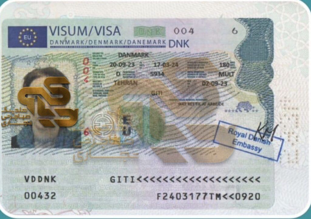 نمونه ویزا و کارت اقامتی کادر درمان کشور دانمارک